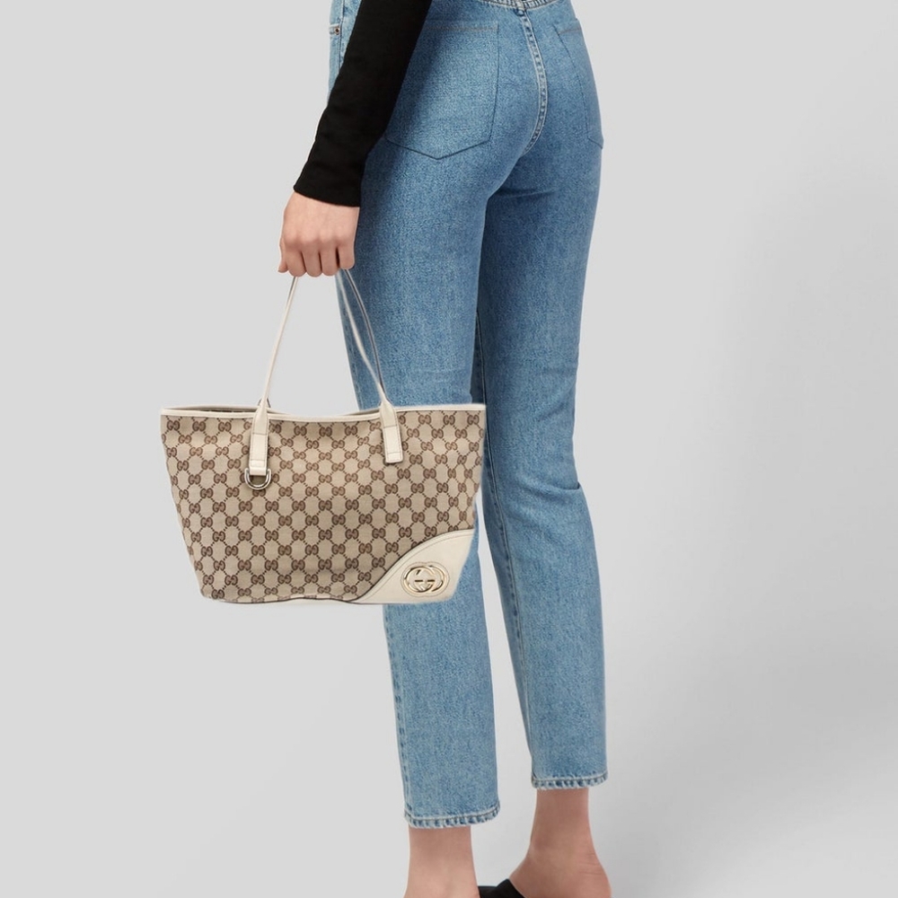 Authentic Gucci GG Monogram Supreme Britt Tote Bag